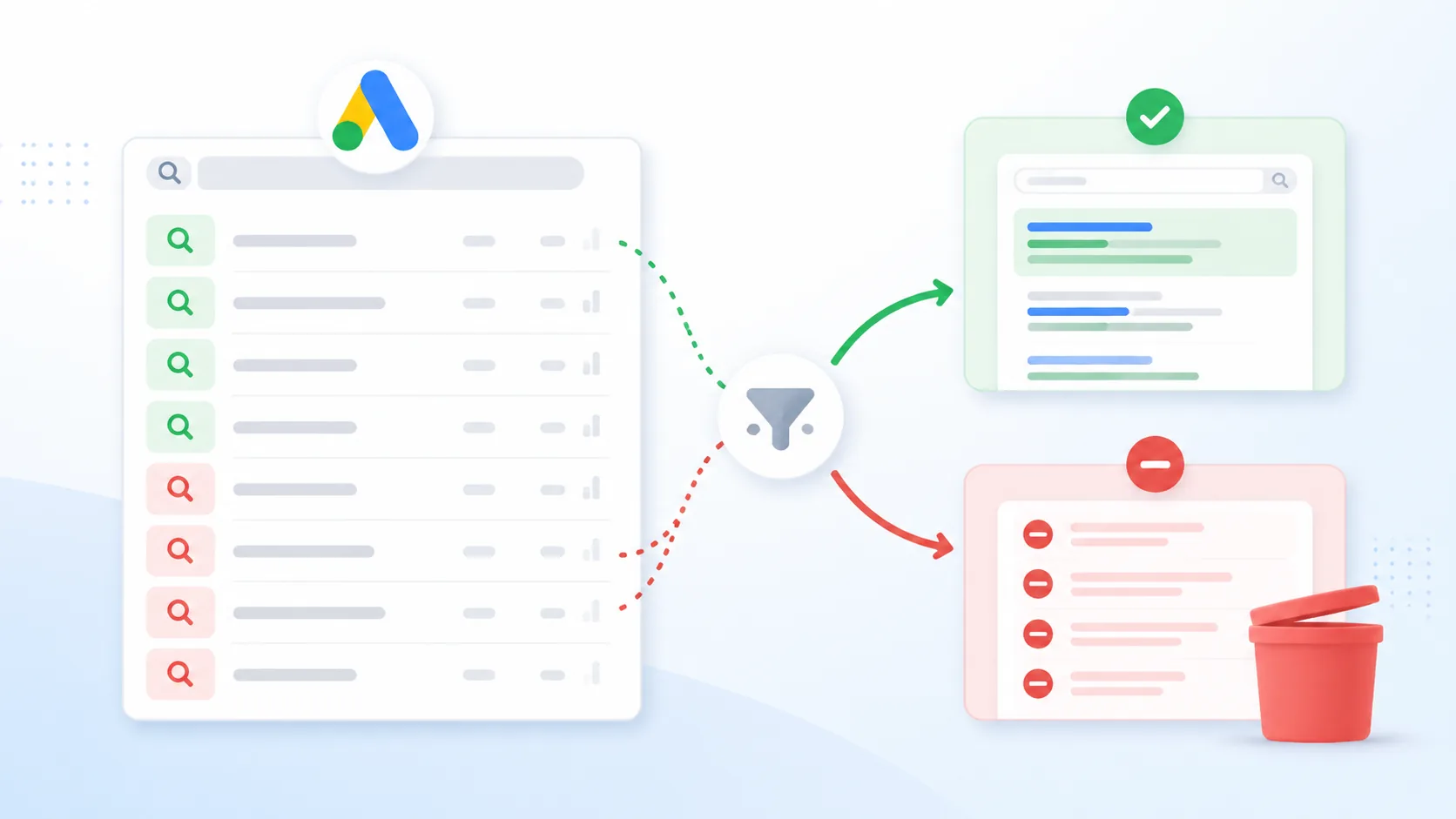 Google Ads 否定关键词怎么加：新手先建这 3 张清单
