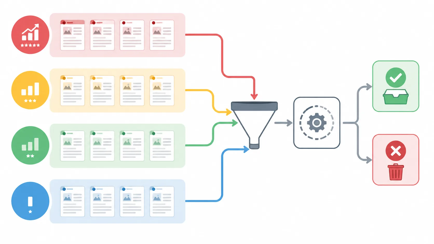 小站处理页面索引报告的四类 URL 优先级流程